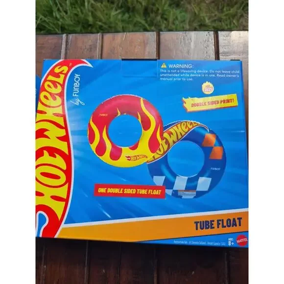 2 Pk Hot Wheels Funboy Double-Sided Tube Pool Float 34" Inflatable Kids Ages 8+ - Picture 5 of 5